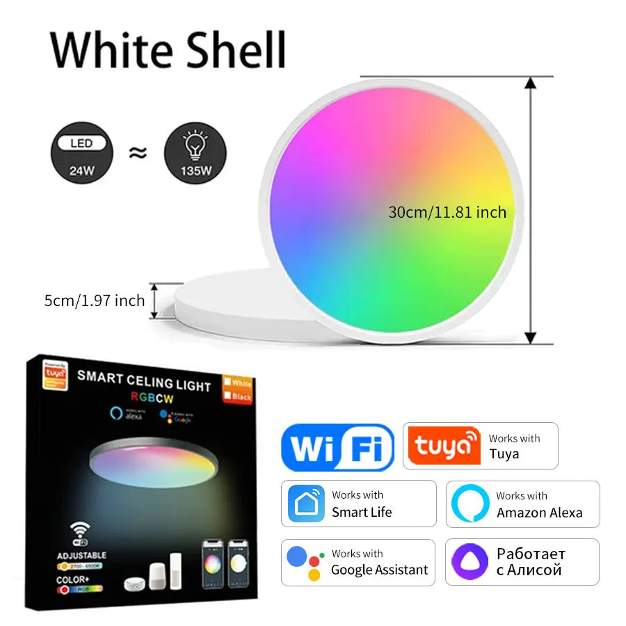Smart Round Ceiling Lamp With Remote Control - Modern Minimalist Design Smart Round Ceiling Lamp With Remote Control - Modern Minimalist Design